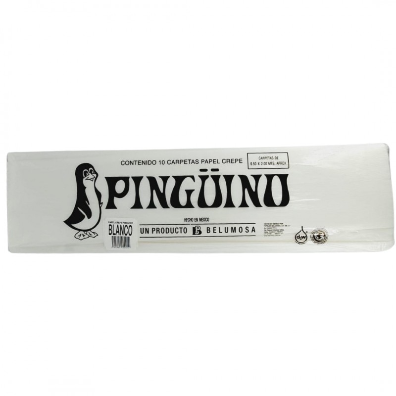 Crepe pinguino papel crepe blanco